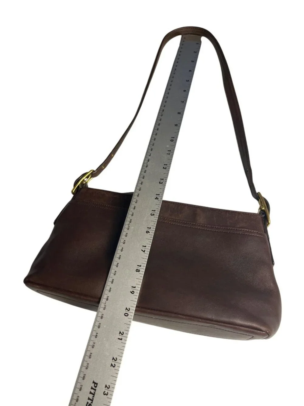 Coach VTG Legacy Shoulder Bag Brown Leather C23-9861 Adj. Strap Top-Zip Close